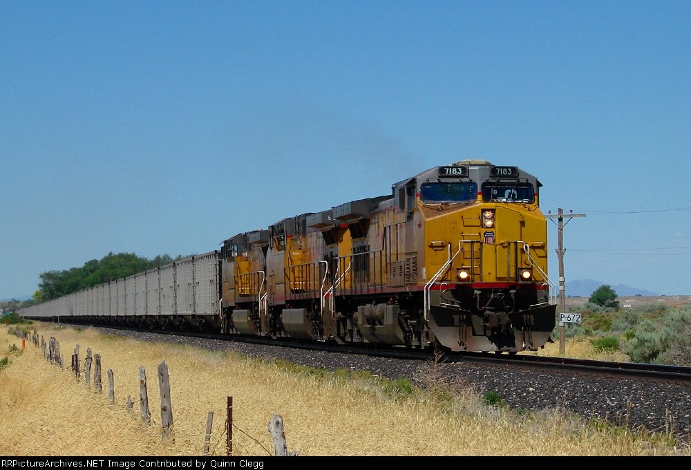 UNION PACIFIC IPP COAL EMPTIES LEAMINGTON,UTAH.JULY 7,2010.